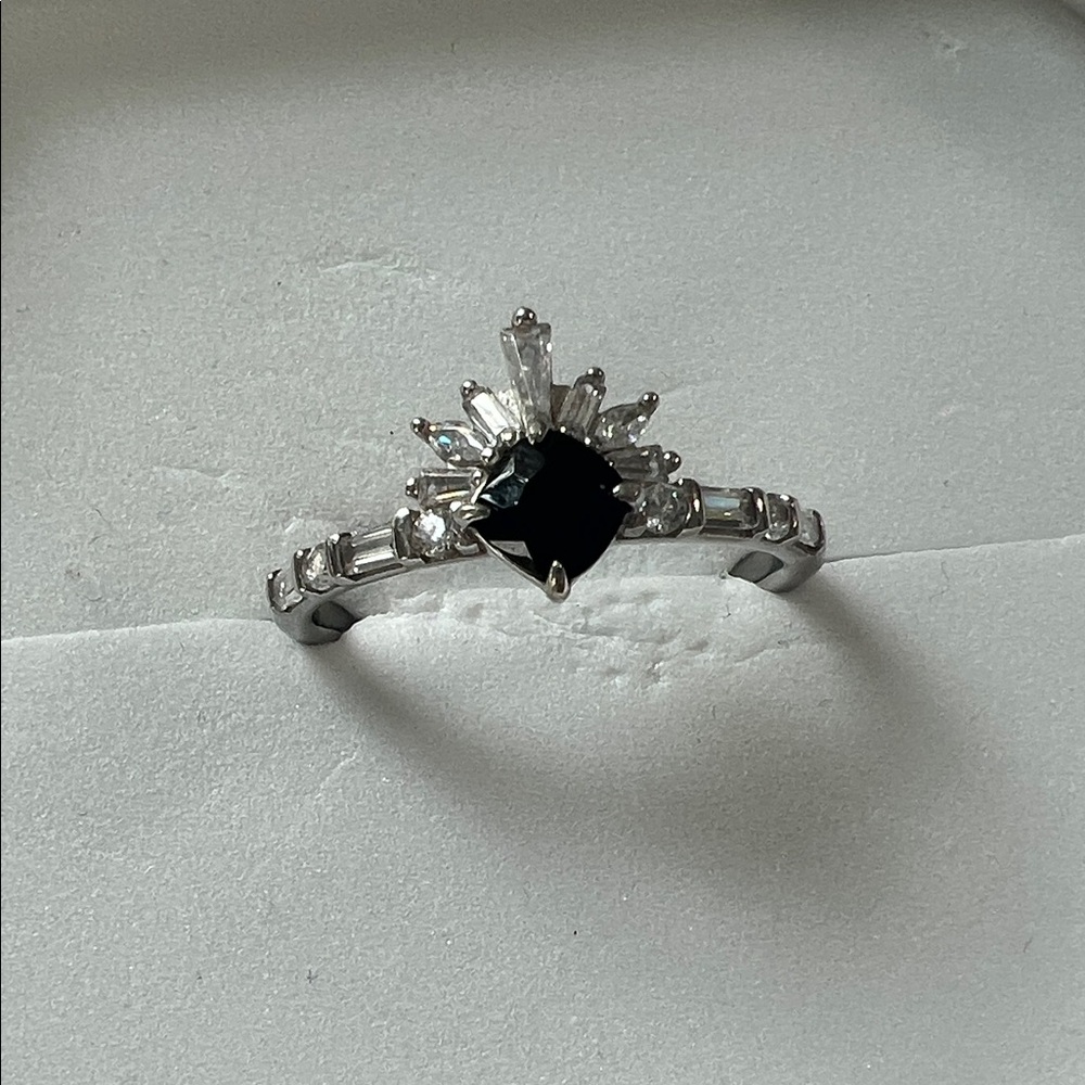 BP 925 Sterling Ring Black Onyx Art Deco Style Size 11 - Bomb Party